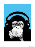 Macaco com Fones de Ouvido Poster por Steez Macaco com Fones de Ouvido Poster por Steez