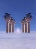 Winged Lions on Columns Above the Clouds Photographie par Abdul Kadir Audah