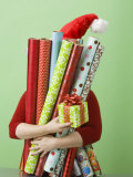 Woman with Gift Wrap and Present Photographic Print by Laura Johansen