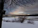 Birdhouse at Sunset by West Lake, Danbury, Connecticut Photographic Print by Images Monsoon