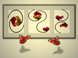 Intertwined Poppy Images Being Viewed by Butterflies Photographic Print by Abdul Kadir Audah