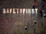 White Pine County, East Ely, Nevada Northern Railway Museum, Safety First on Side of Rail Stock Photographic Print by Deon Reynolds