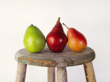 Still Life of 3 Pears on a Milk Stool Photographic Print by Diane Miller