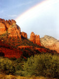 Partial Rainbow over Red Rocks with Bluish Sky, Sedona, Arizona, USA Photographie par Images Monsoon