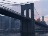 Sunset Behind the Brooklyn Bridge and Manhattan on a Humid Summer Evening Photographic Print by Images Monsoon