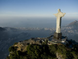 Christ the Redeemer Statue Above Botafogo Beach and Bay Photographic Print by Joel Sartore