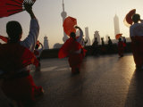 Women Exercise in the Morning by Fan Dancing on the Bund Photographic Print by Eightfish 
