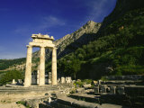 Tholos Temple, Sanctuary of Athena Pronaia and Mt. Parnassus Photographic Print by Martin Gray