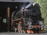 Polish National Railways Locomotive Ol49-111 Prepares to Exit Roundhouse Photographic Print by Kent Kobersteen