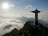 Christ the Redeemer Statue at Sunrise Above the Clouds Photographic Print by Joel Sartore