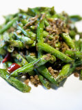 Popular Chinese Dish- Green Beans Stirfried with Pork, at Shanghai King Mang Jade Garden Restaurant Photographic Print by Eightfish 