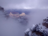Winter Mist over a Snow-Blanketed Grand Canyon Landscape Photographic Print by Michael Nichols