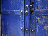 Detail of Weathered Blue Doors Photographie par David Evans
