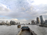 Barges Going Up the Huangpu River in Shanghai, China Photographic Print by Eightfish 