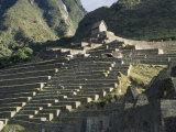 View of Stone Terraces at Machu Picchu Photographic Print by David Evans