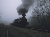 People Wait to Board the Cass Scenic Railroad on a Foggy Morning Photographic Print by Raymond Gehman