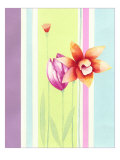 Flowers and Stripes I Impressão giclée por Vision Studio