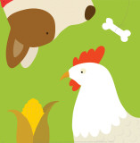 Farm Group: Hen and Dog Plakater af Yuko Lau