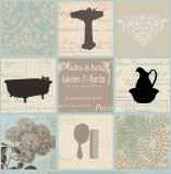 Bath Collage II Prints by Paula Scaletta