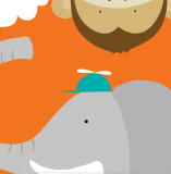 Safari Group: Monkey and Elephant Poster von Yuko Lau