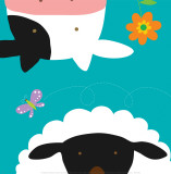 Farm Group: Cow and Sheep Affiche par Yuko Lau