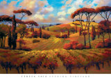 Evening Vineyard Plakat af Teresa Saia Evening Vineyard Plakat af Teresa Saia
