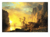 Sunset in the Rockies Giclee Print by Albert Bierstadt