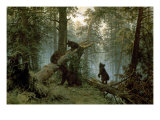 Forêt de pins le matin reproduction procédé giclée par Ivan Ivanovitch Shishkin