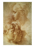 Three Profiles reproduction procédé giclée par Parmigianino 