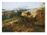 The Elk Giclée-tryk af Charles Marion Russell The Elk Giclée-tryk af Charles Marion Russell