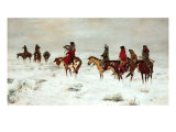 Lost in a Snowstorm-We are Friends Giclee Print by Charles Marion Russell