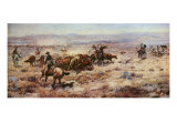 The Round-Up Giclee Print by Charles Marion Russell