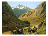 Indian Marauders in Party Fording Stream Giclee Print by Henry F. Farny