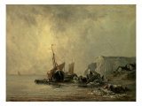 Boats by the Normandy Shore Giclee-trykk av Richard Bonington Boats by the Normandy Shore Giclee-trykk av Richard Bonington
