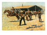 The Coming and Going of the Pony Express Giclee Print by Frederic Sackrider Remington