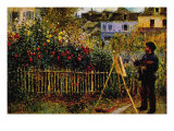 Monet Painting In His Garden In Argenteuil Photo by Claude Monet