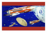 Mondrakete / Sky-Rocket Print by  Karlicek