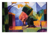 Garden On The Lake of Thun Affiches par Auguste Macke