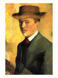Self-Portrait with Hat Prints by Auguste Macke