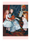 Portrait of The Daughters of Catulle MendAt The Piano Affiches par Pierre-Auguste Renoir