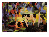 Landscape with Cows and Camels Posters by Auguste Macke