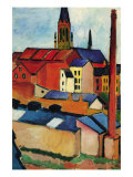 St. Mary's Church with Houses and Chimney Kunstdrucke von Auguste Macke