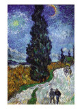 Country Road In Provence By Night Posters van Vincent van Gogh