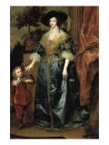 Portrait of Henrietta Maria with a Dwarf Kunstdruck von Sir Anthony Van Dyck