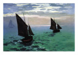 Le Havre - Exit The Fishing Boats From The Port Kunstdrucke von Claude Monet