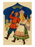 Russian Dancers In a Folk Costume Affiches