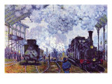 Claude Monet - Saint Lazare Station In Paris, Arrival of a Train - Poster