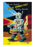 Musical Drummer Robot Posters