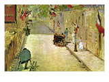 Rue Mosnier with Flags Prints by Édouard Manet