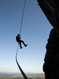 Climber Abseiling from a Cliff in the Ogwen Valley, Snowdonia, North Wales, United Kingdom, Europe Photographic Print by David Pickford